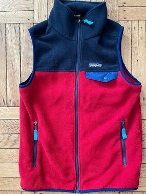Patagonia Red and blue color Block Synchilla Fleece Vest